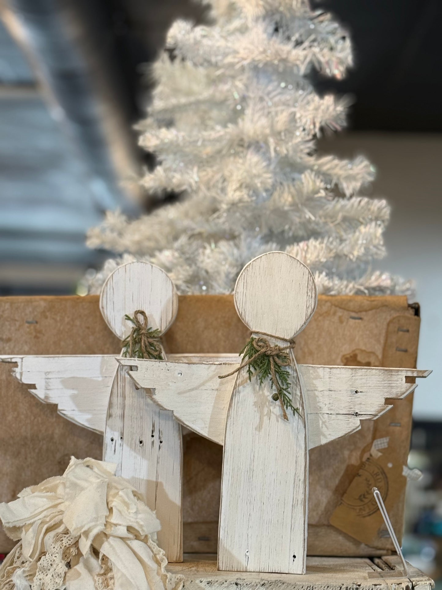 Pair of Wooden Angels