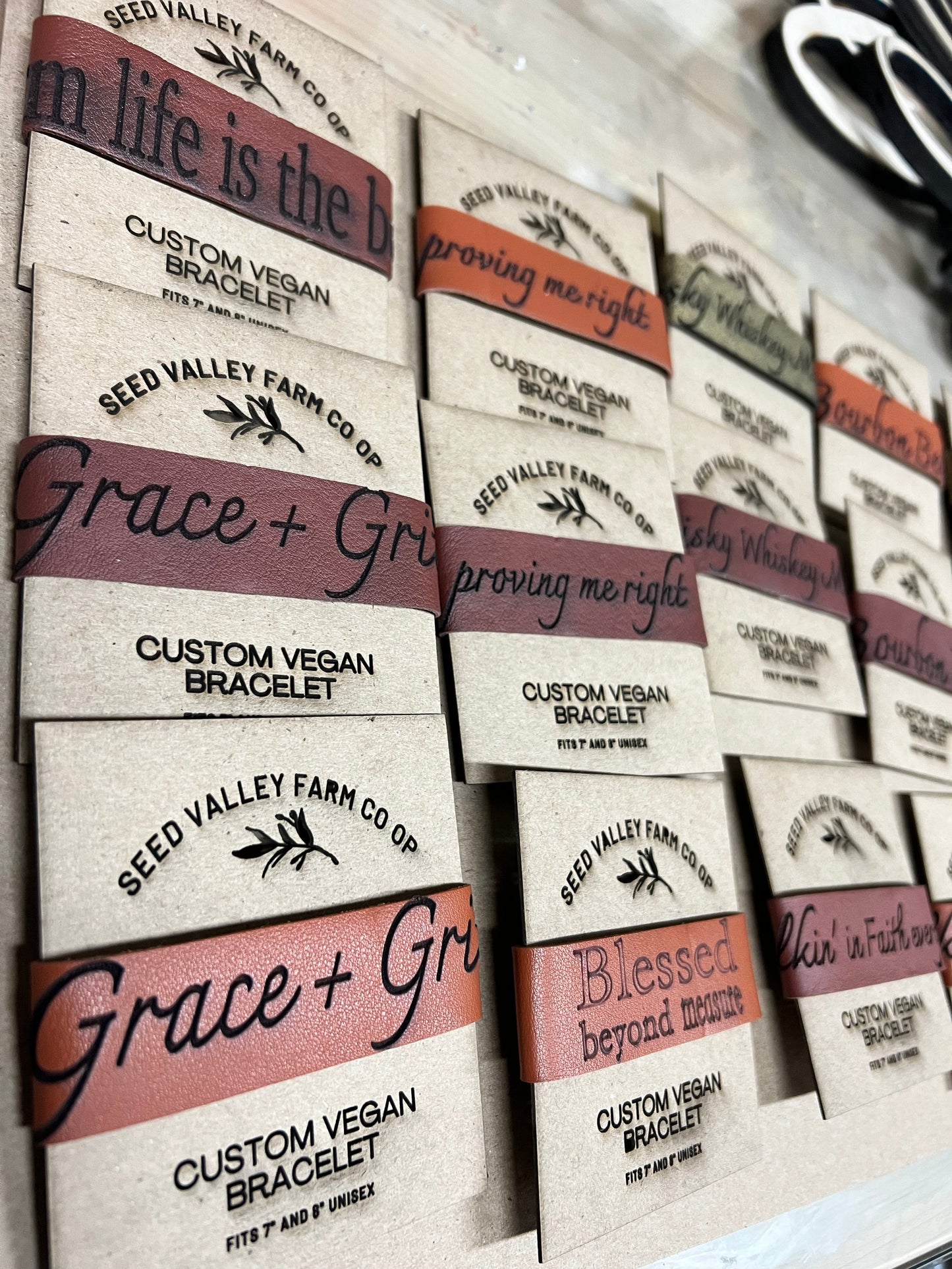 SVF Vegan Leather Snap Bracelet Grace + Grit