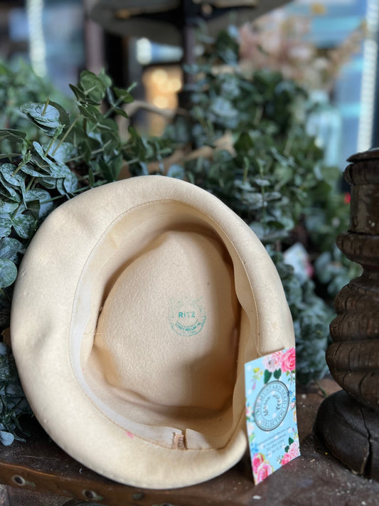 Vintage Pale Yellow Fedora Hat