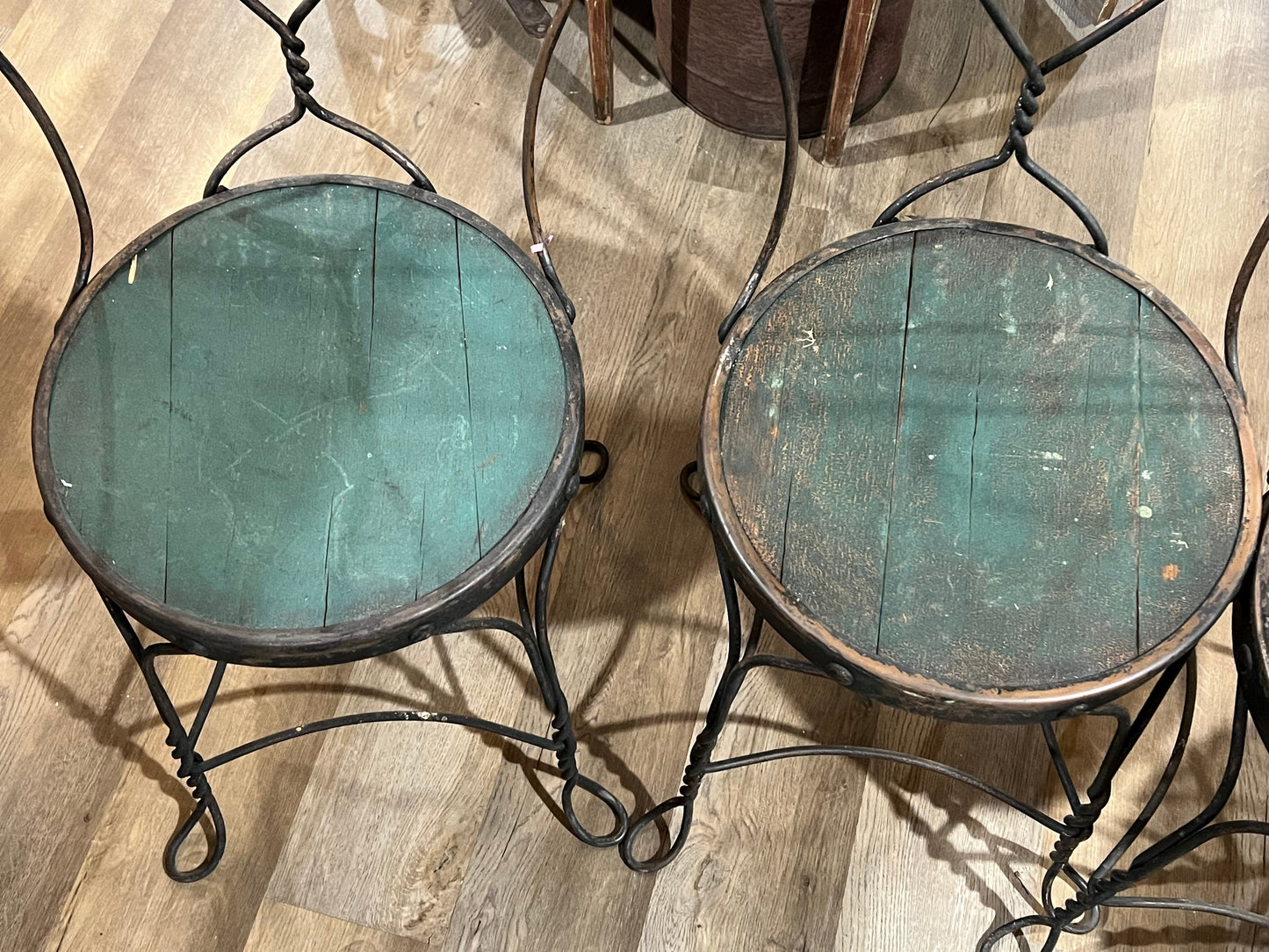 Set of 4 Vintage Ice Cream Parlor Chairs
