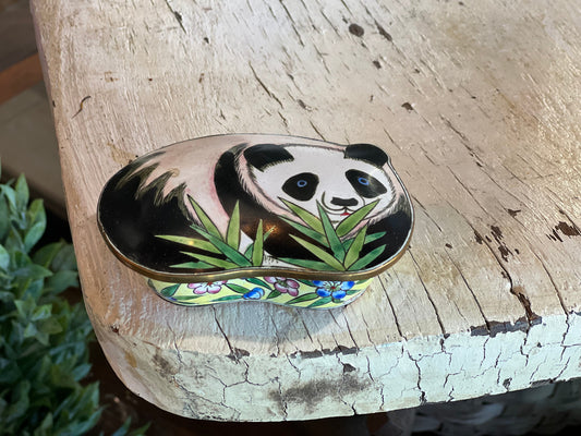 Vintage Panda Trinket Box
