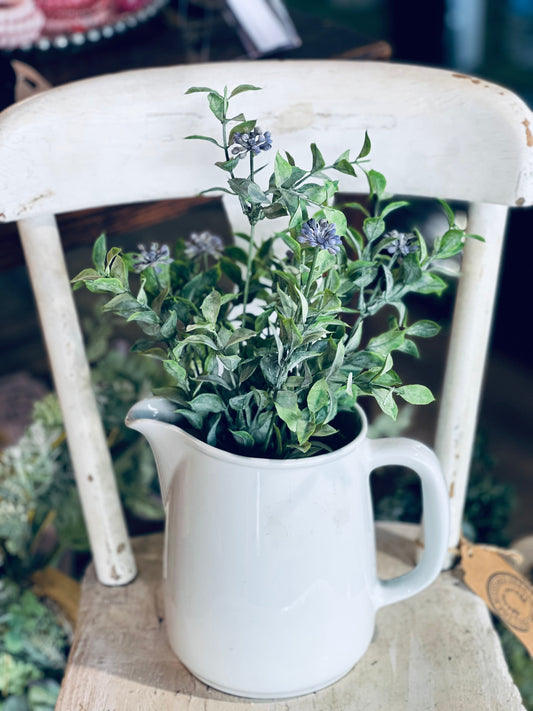 15" Purple & Green Leaf Sprig