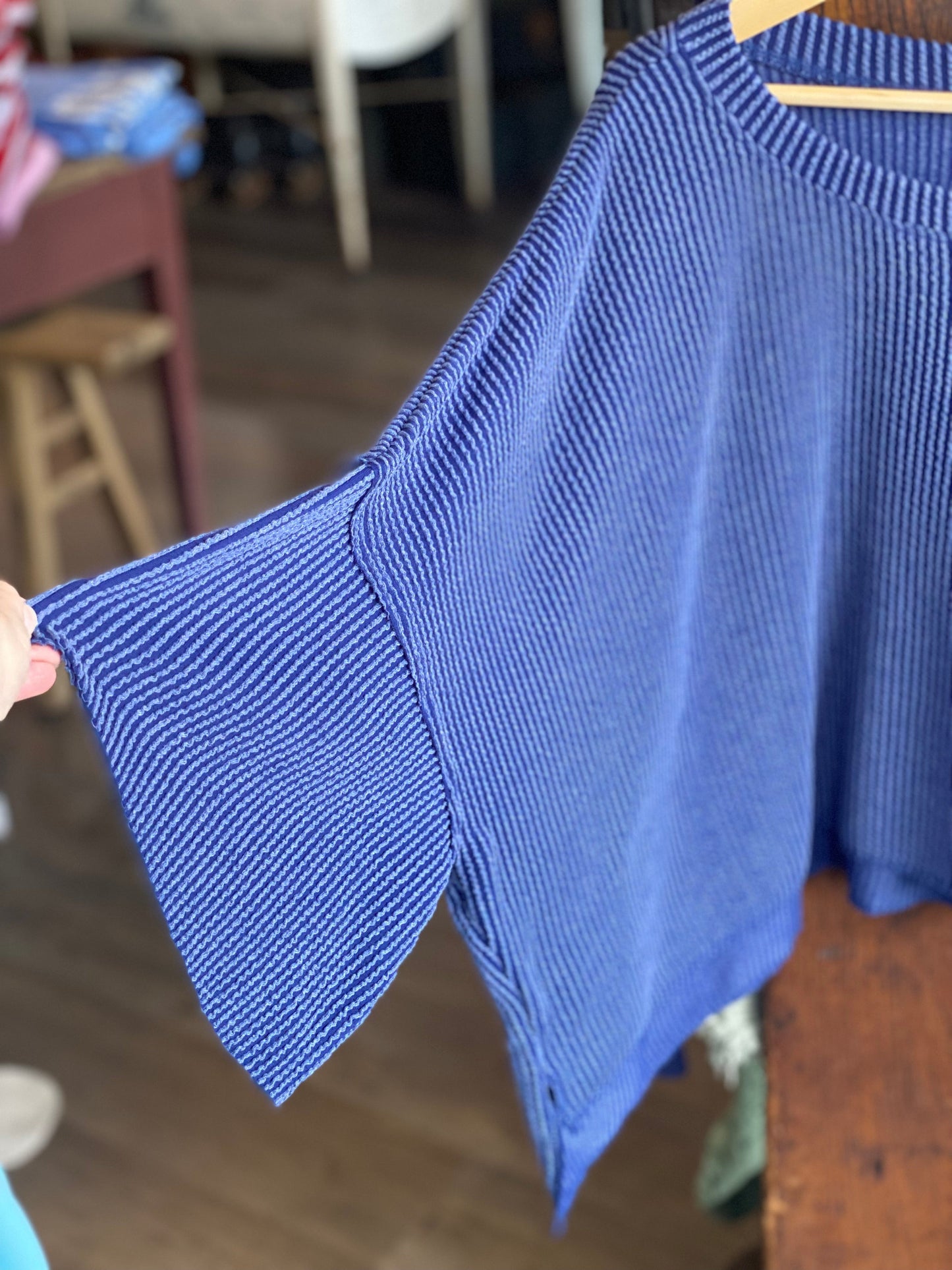 Oversized Slouchy Navy Knit Tee