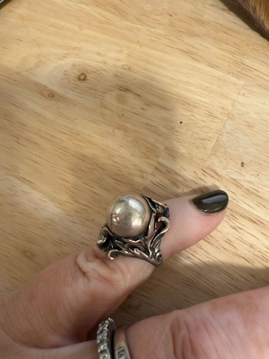 Vintage Sterling Silver Art Nouveau Revival Statement Ring