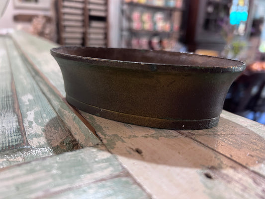 Vintage Cast Iron Pin Pot Flower Frog Oval Shape