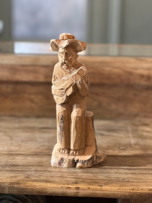 Handcrafted Wooden Man Playing Guitar