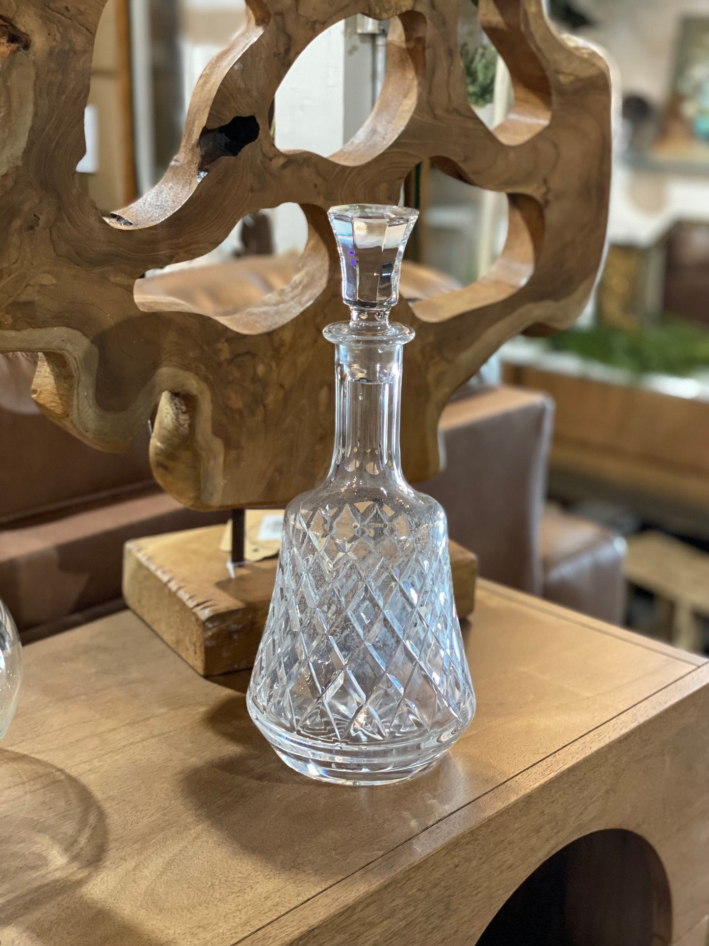 12" Vintage Glass Crystal Cut Decanter