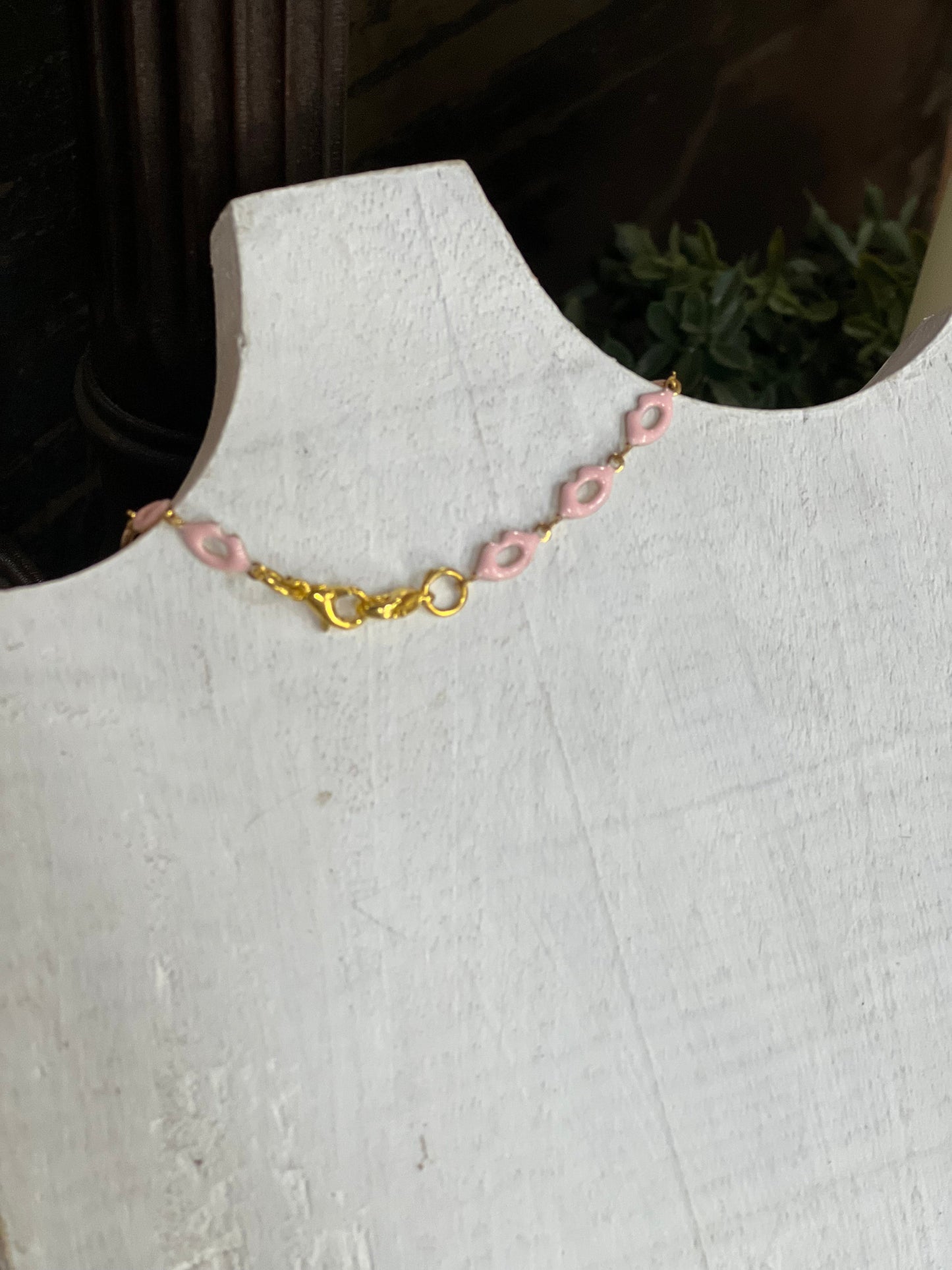 Pink Lips Bracelet or Chain Charm