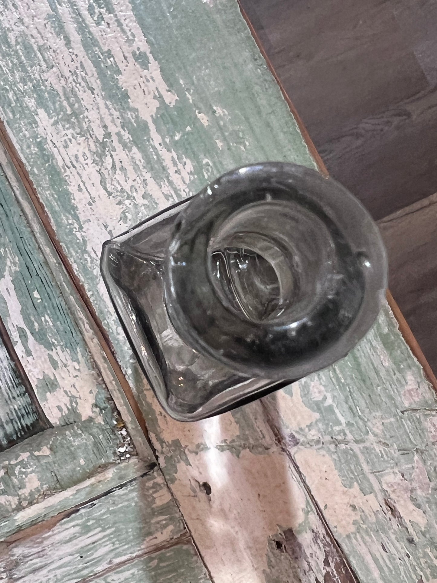 Grey Clear Glass Apothecary Bottle with square Bottom