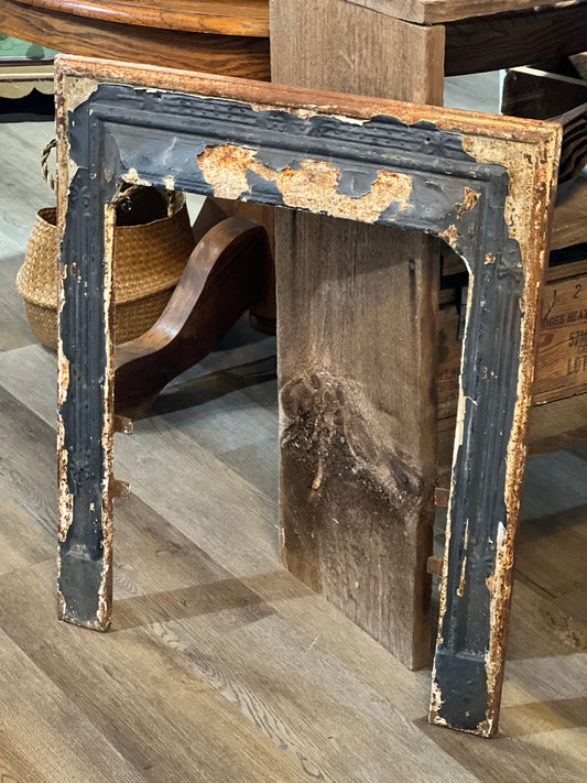 Antique Cast Iron Fireplace Surround: Black