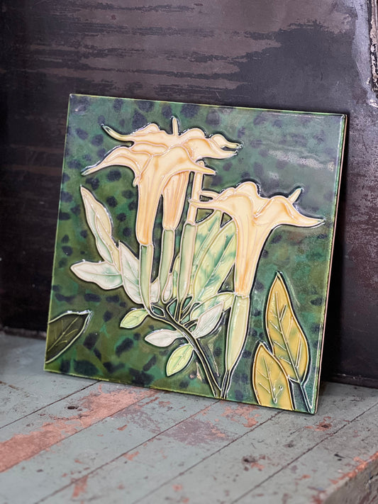 Ceramic Yellow Lillies Tile