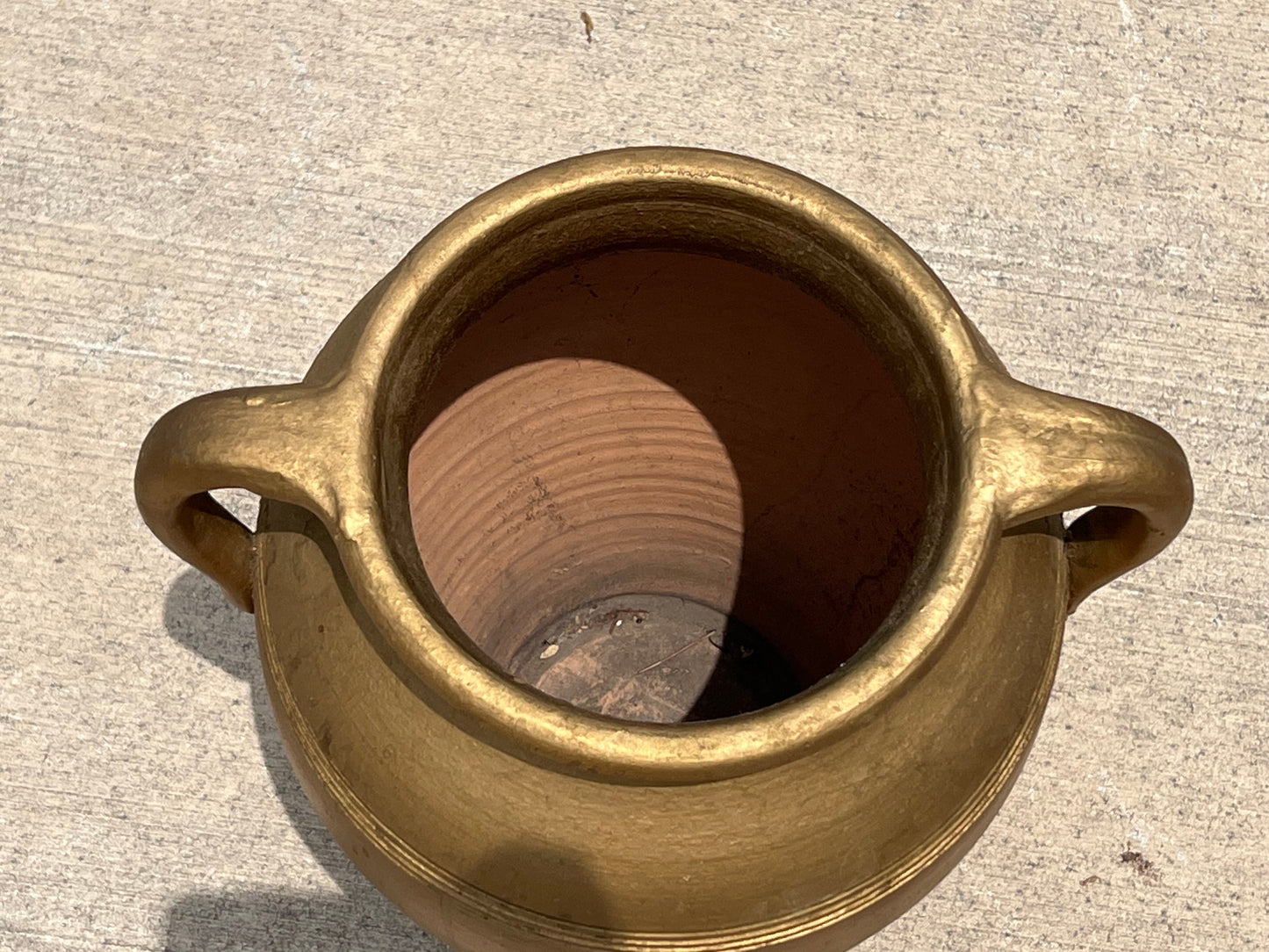 Metallic Gold Painted Urn