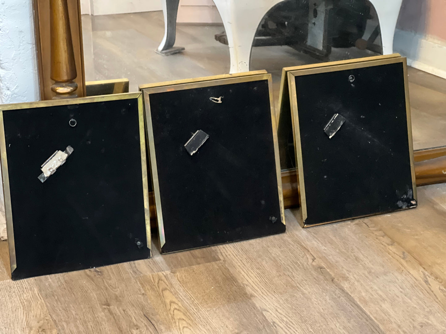 Set of 3 Gold Frames with Magazine Cut-Outs