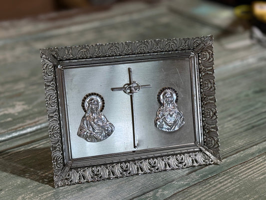 Vintage Silver-toned Jesus & Mary