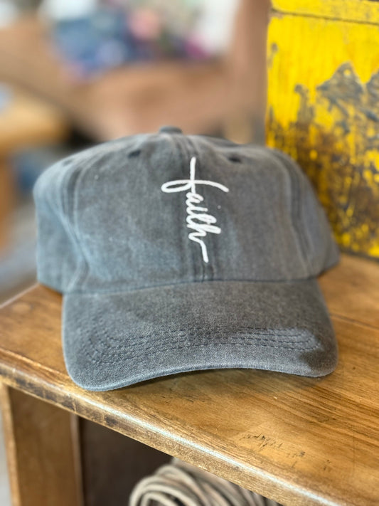 Embroidered 'faith' Baseball Cap Black