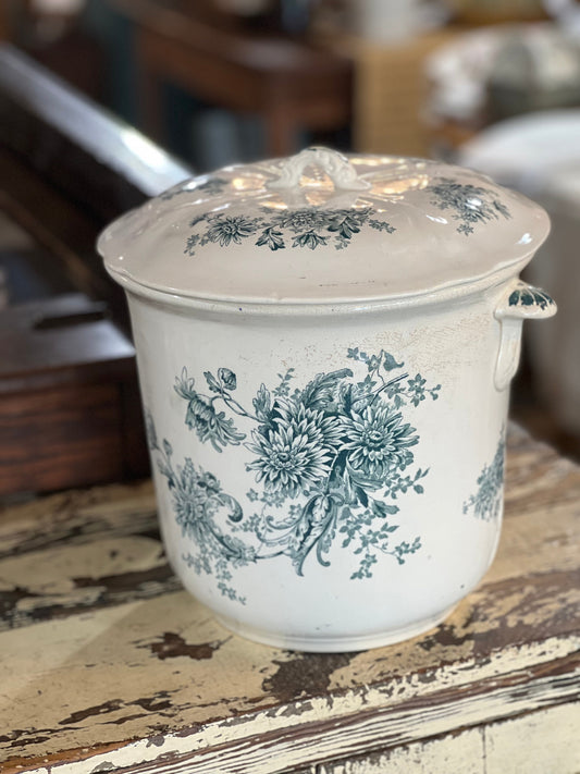 Buffalo Chrysanthemum Ironstone Pot with Lid