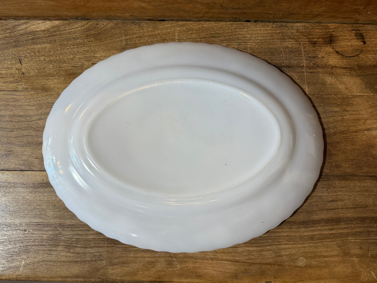 Vintage Milk Glass Anchor Hocking Turkey Platter