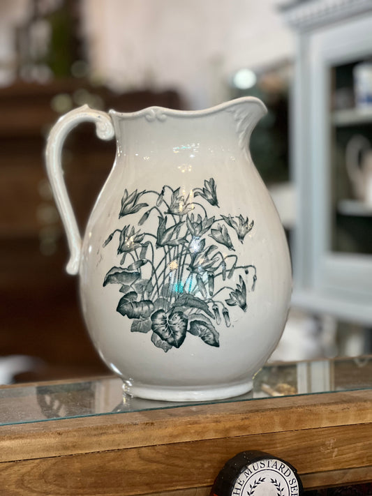 Teal Transferware Pitcher- Unmarked
