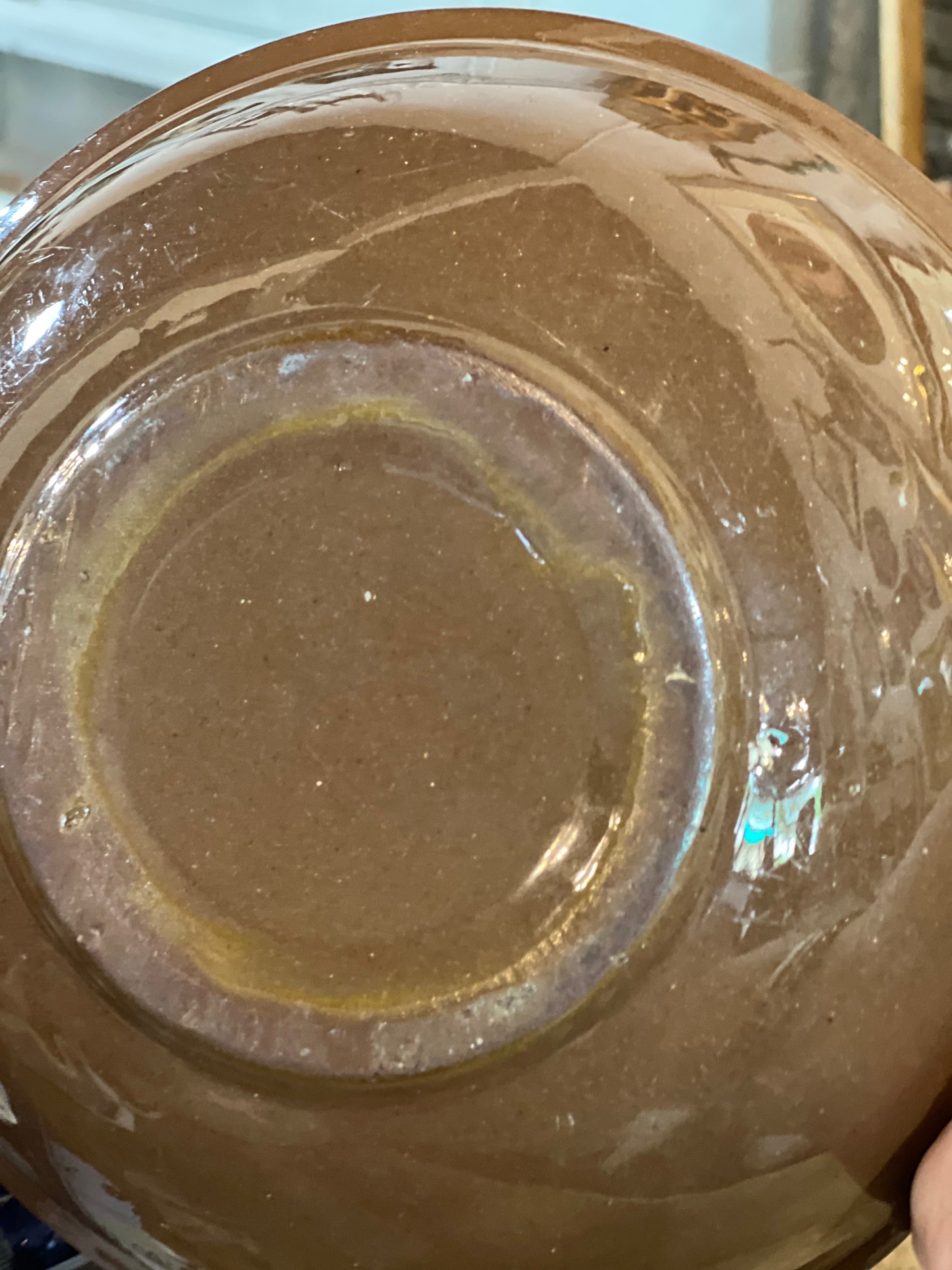 Vintage Pair of Salt Glazed Brown and White Harvest Bowls