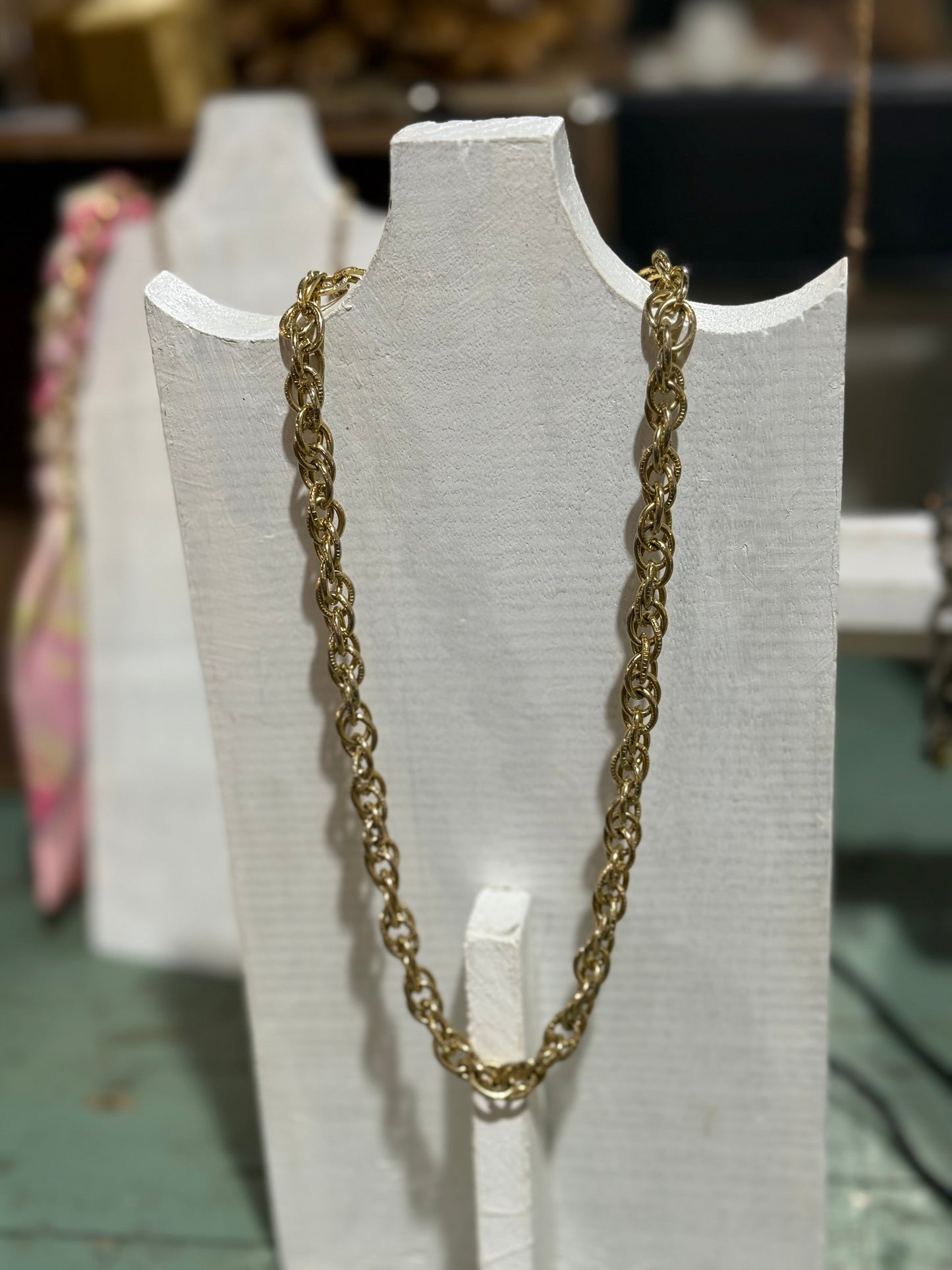 Vintage Gold Tone 2 Bulb Necklace