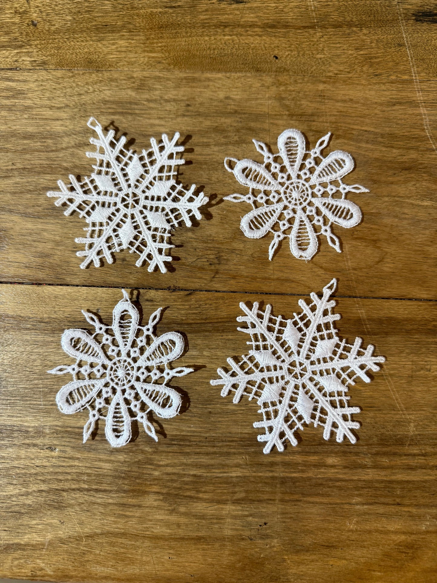 Embroidered Ornament Medium Snowflake