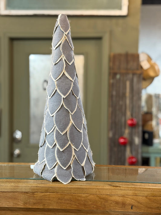 Grey Felt Tabletop Christmas Tree