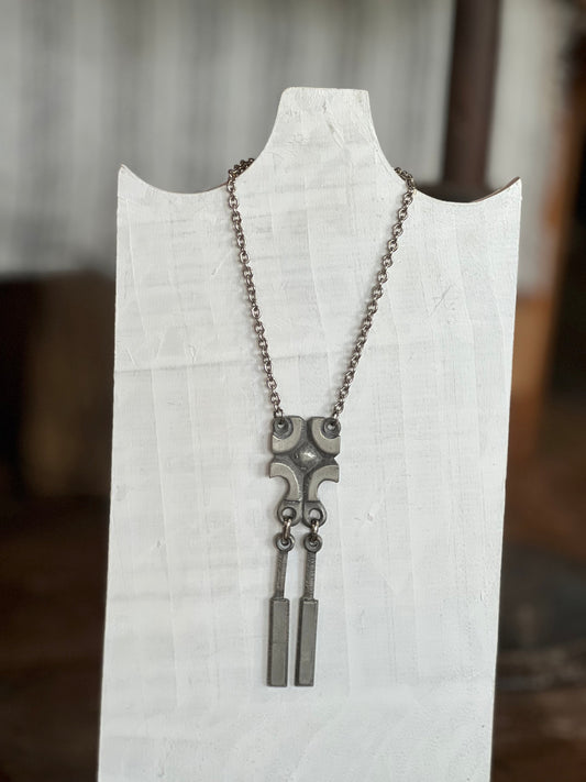 Vintage Mid-Century Norwegian Modernist Pewter Pendant Necklace The Mustard Seed Collection, The Seed