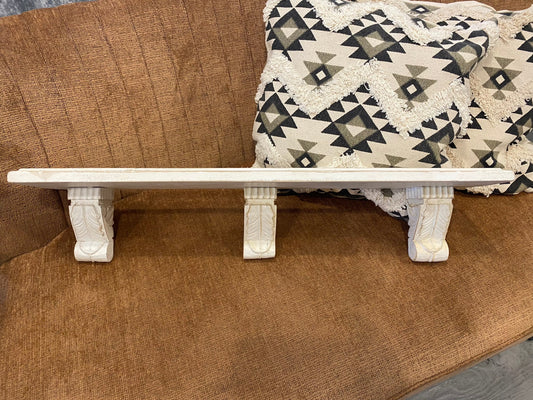 White Distressed Wood Shelf
