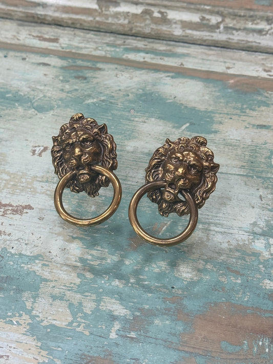 Pair of Vintage Lion Pull or Cabinet Handle