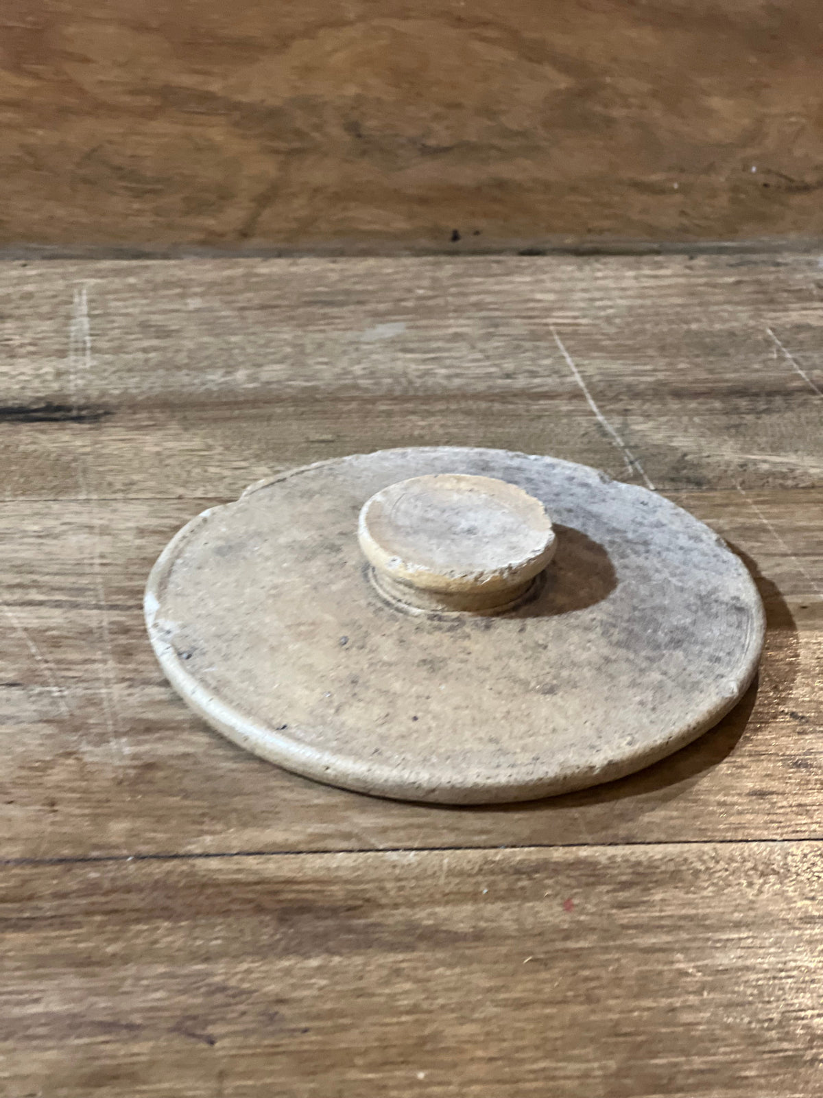 Antique Primitive Earthenware Pottery Crock Replacement Lid - 4.25" The Mustard Seed Collection, The Seed