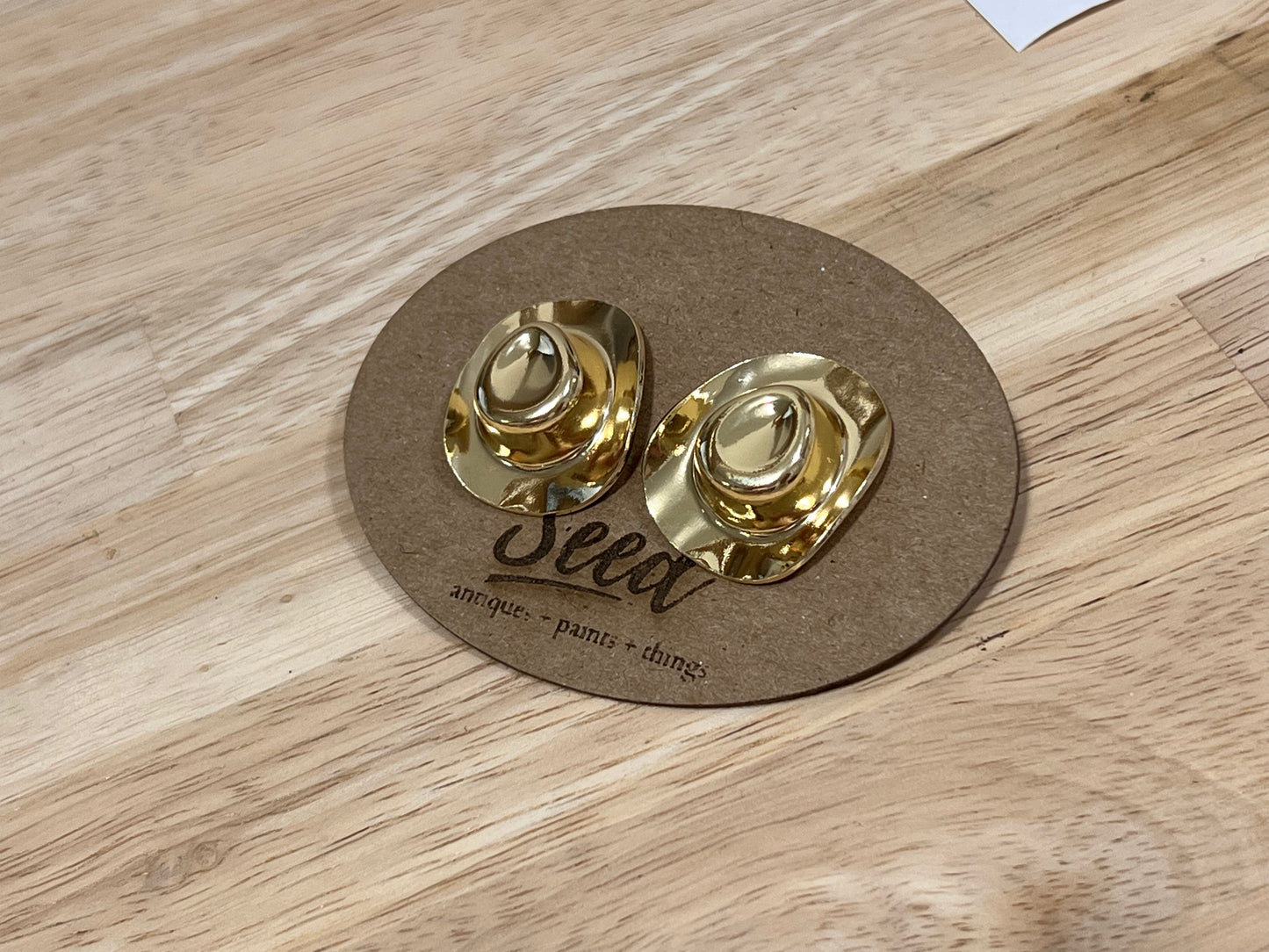 Gold Filled Cowgirl Hat Earrings