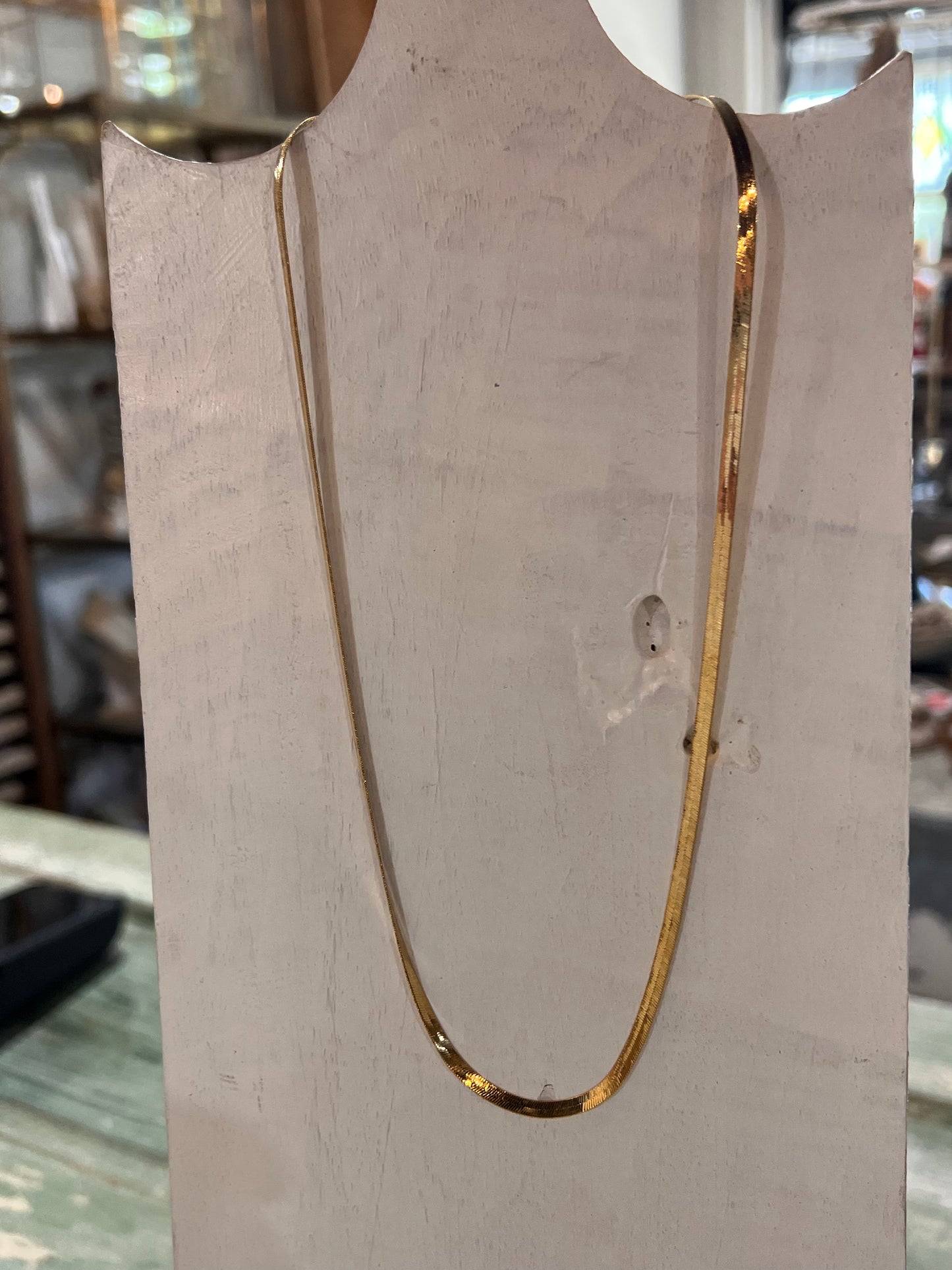 Gold Filled Flat Herringbone Necklace 17"