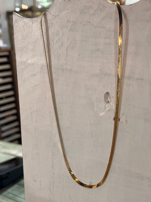 Gold Filled Flat Herringbone Necklace 17"
