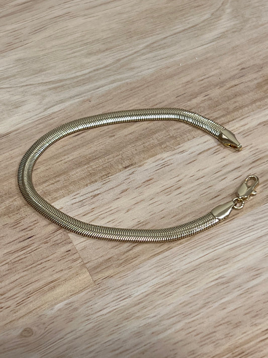 Gold Filled Flat Herringbone Bracelet 7"
