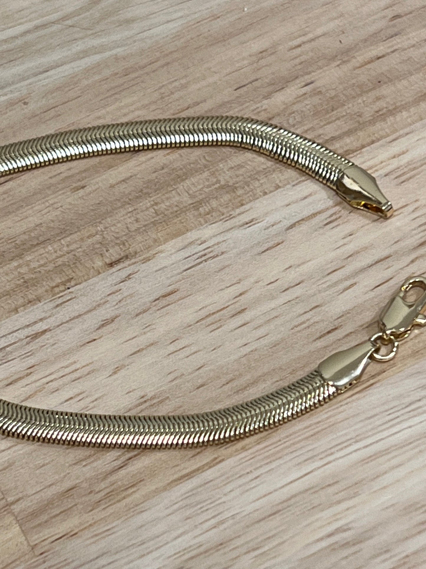 Gold Filled Flat Herringbone Bracelet 7"
