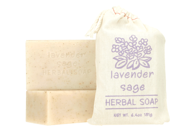 Herbal Cloth Sack Soap Lavender Sage 6.4oz Bar