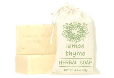 Herbal Cloth Sack Soap Lemon Thyme 6.4oz Bar