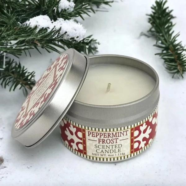 Peppermint Frost— 4 oz Artisan Candle greenwhich bay trading co