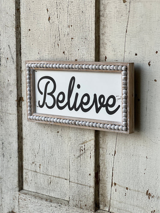 15.75" Beaded Believe Sign