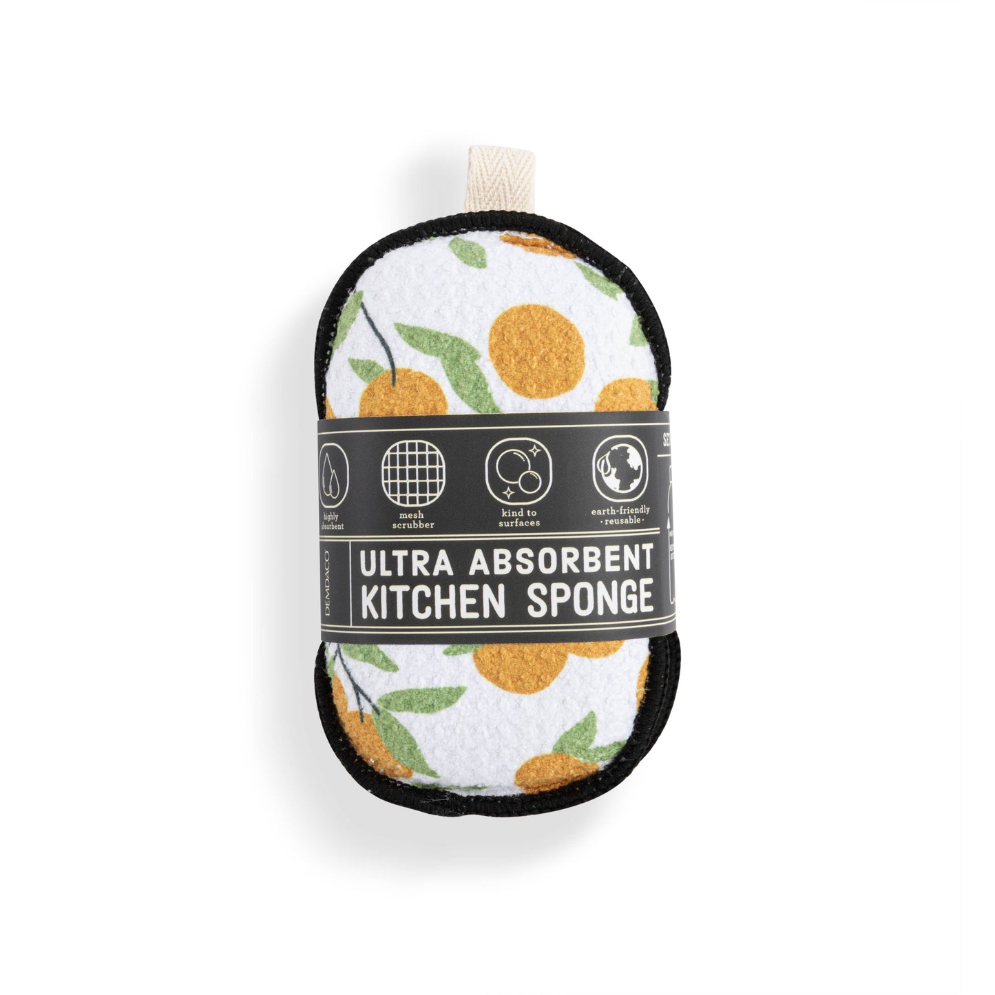Citrus Orange Absorbent Reversible Sponges Set of 2 - 3x5in