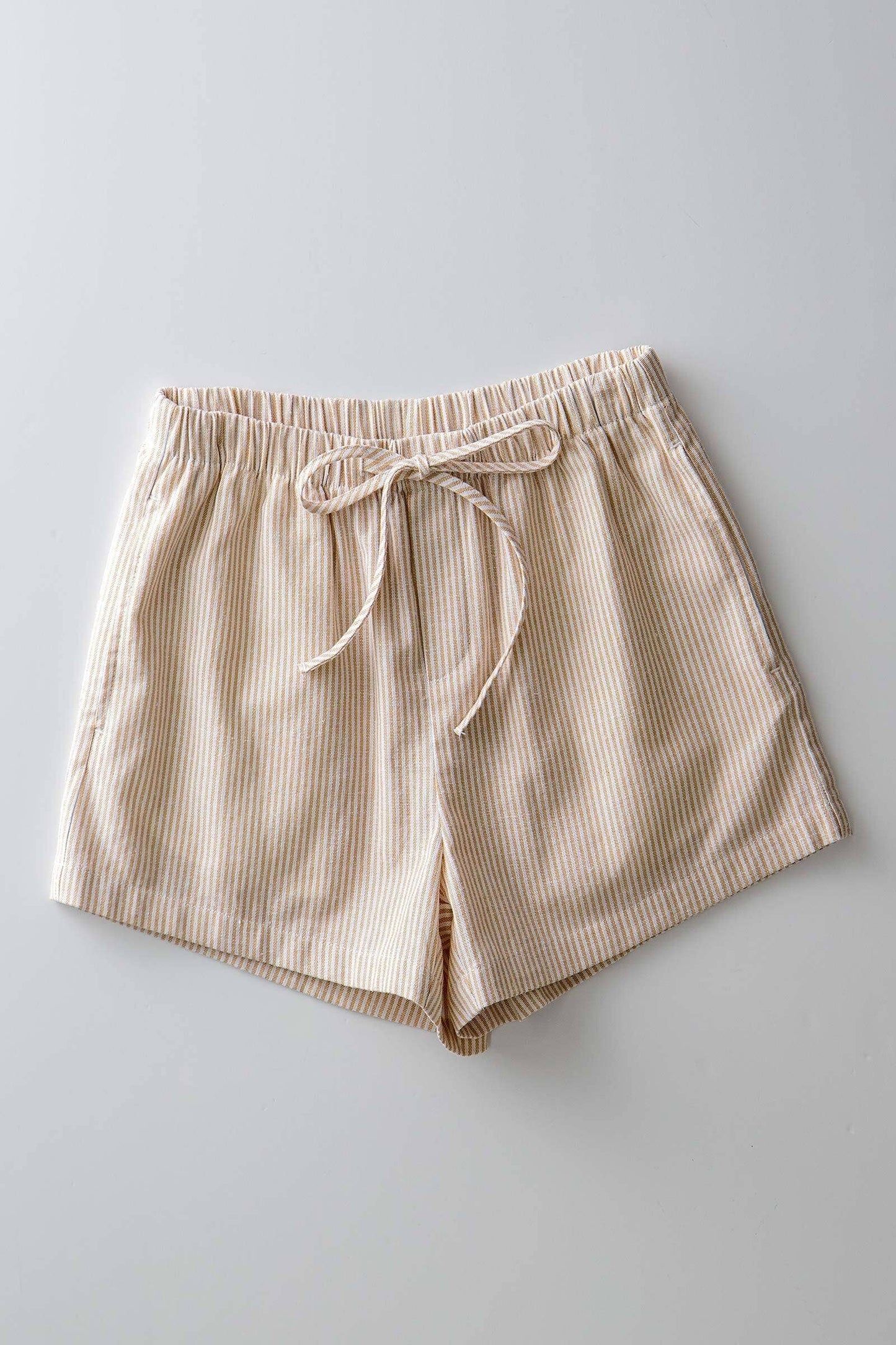 Breezy Striped Cotton-Blend Drawstring Shorts: LT PINK / S-2/M-2/L-2
