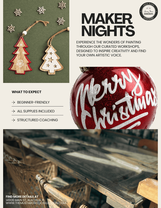 Annie Sloan Paint Workshop, Ornament Set or Holiday Tray: Dec 10th 5:30pm-7:30pm - The Mustard Seed Collection, The Seed