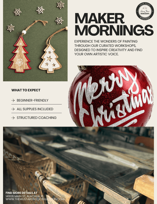 Annie Sloan Paint Workshop, Ornament Set or Holiday Tray: Dec 9th 10am-12pm - The Mustard Seed Collection, The Seed