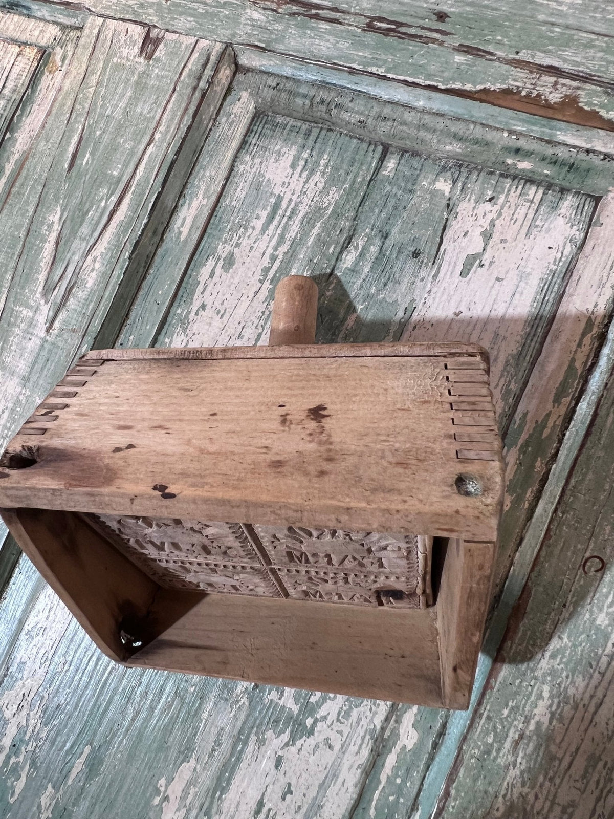 Antique Wood 4 Square Commercial Butter Press - The Mustard Seed Collection, The Seed