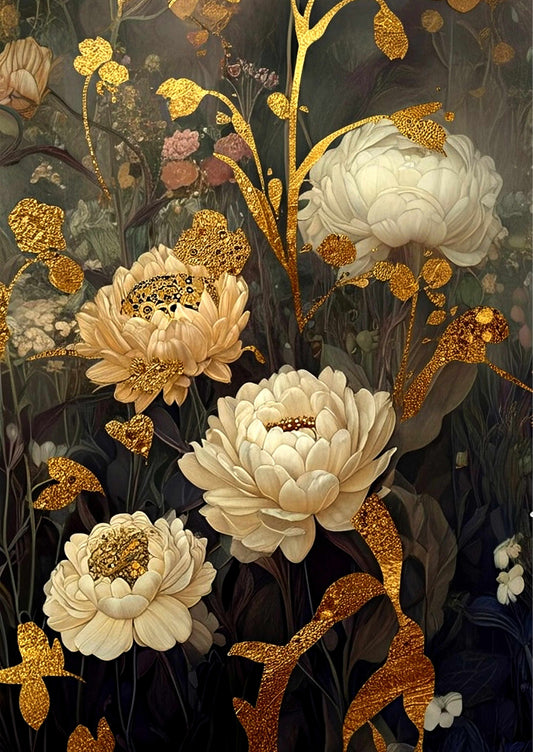 A1 Autum Blossom Mint Decoupage Paper