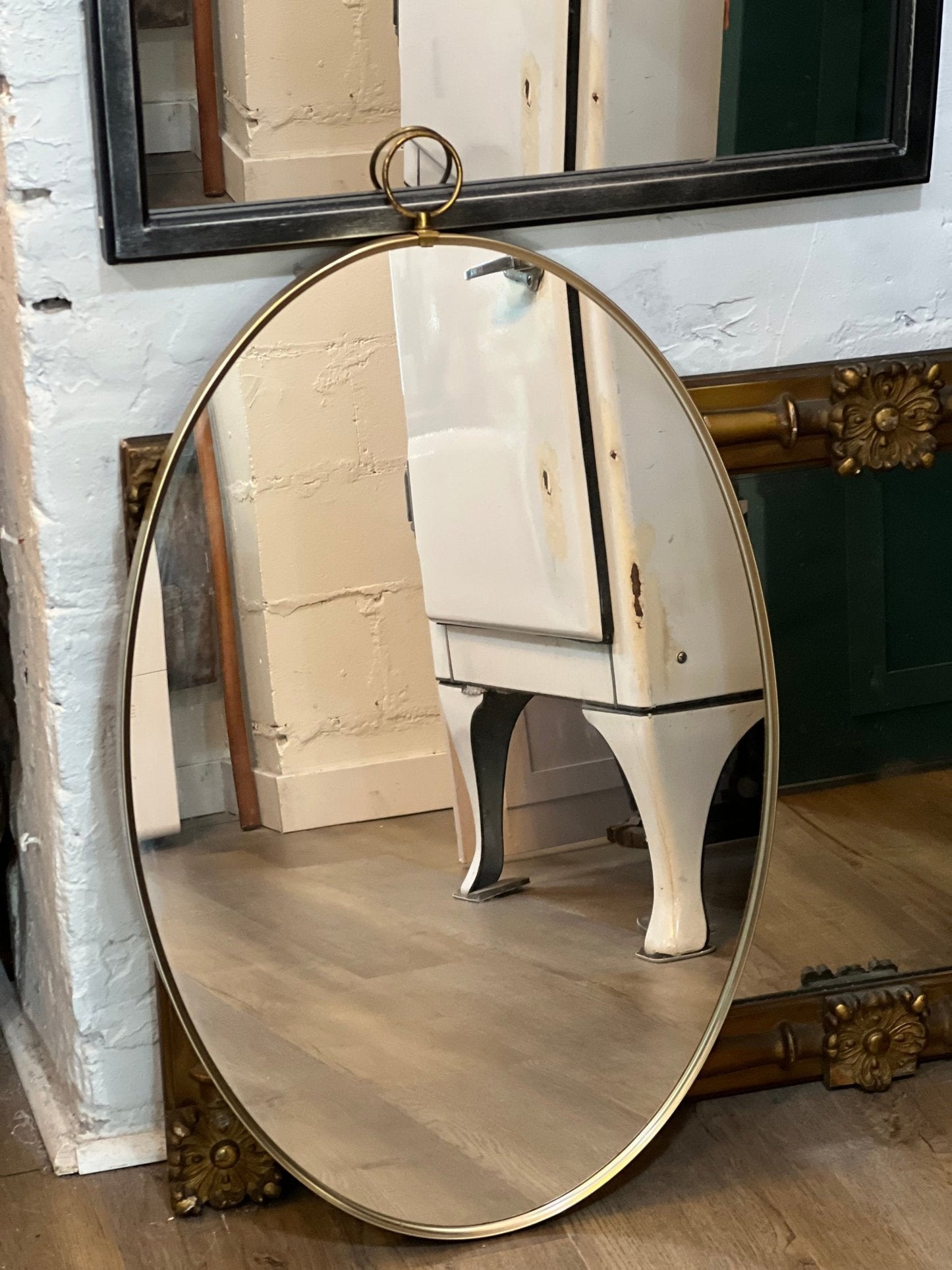 Brass Oval Mirror