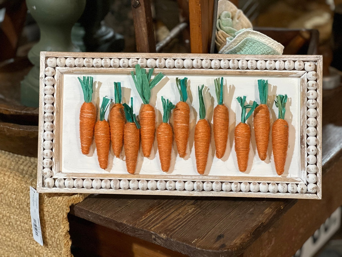 Carrots in a Beaded Wood Frame - The Mustard Seed Collection, The Seed