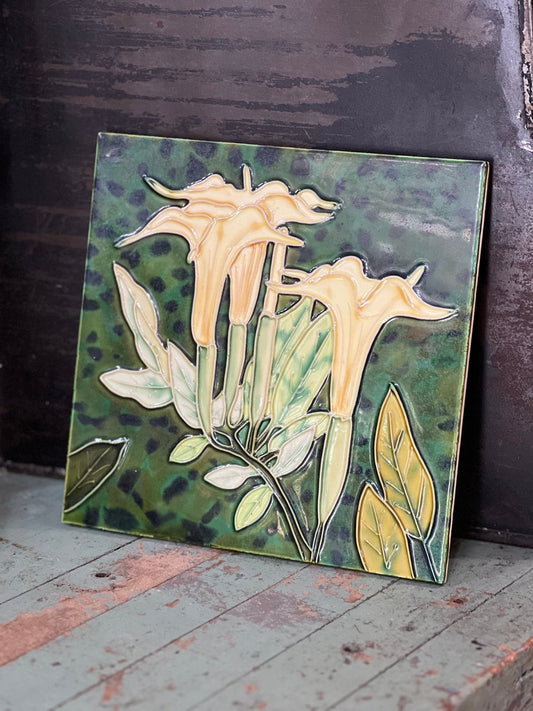 Ceramic Yellow Lillies Tile - The Mustard Seed Collection, The Seed