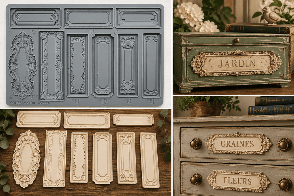 Conservatory Labels IOD Mould 6x10 | Iron Orchid Designs DIY Decor CastingMoulds