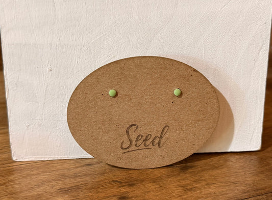 Dainty Green Circle Earrings